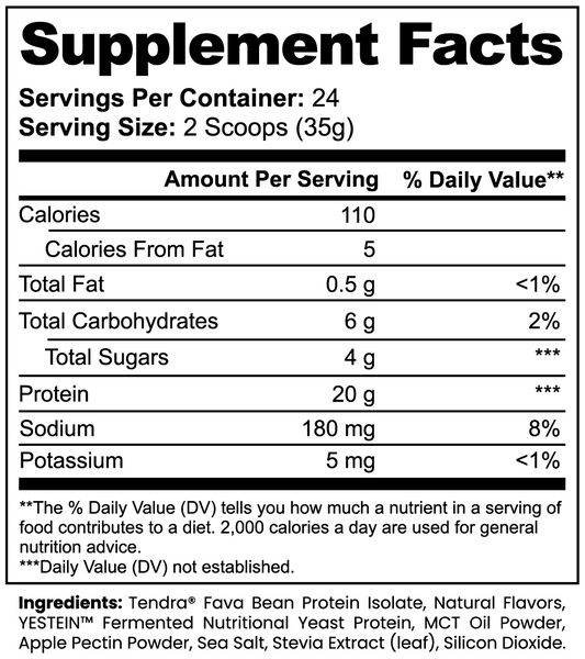 Apeish LAB Plant Protein – Muscle Growth, Recovery & Weight Management Support – Fava Bean Protein, Nutritional Yeast & MCT – Vanilla – 29.77 oz