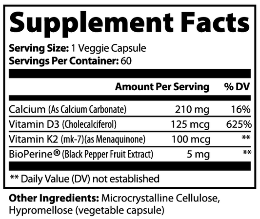Apeish LAB Chimp Bone & Heart Support – Calcium + Vitamin D3 & K2 (MK-7) – Bone Strength & Cardiovascular Support – 60 Capsules