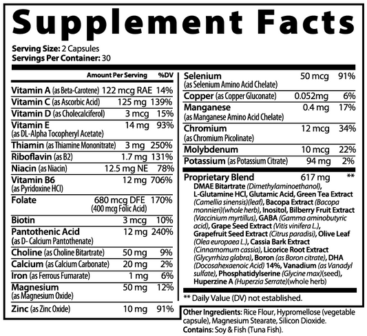 Apeish LAB Thinking Ape Nootropic – Brain, Focus & Mental Clarity Support – Cognitive Performance Formula – 60 Capsules