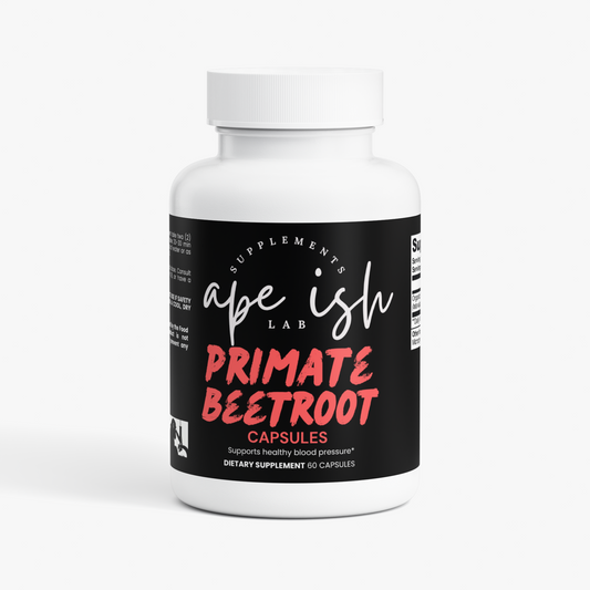 Apeish LAB Primate Beetroot – Nitric Oxide & Blood Flow Support – Endurance & Performance – 60 Capsules