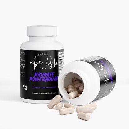 Apeish LAB Primate Powerhouse Multivitamin – Daily Complete Vitamin & Mineral Support – Immune, Energy & Antioxidant Formula – 60 Capsules