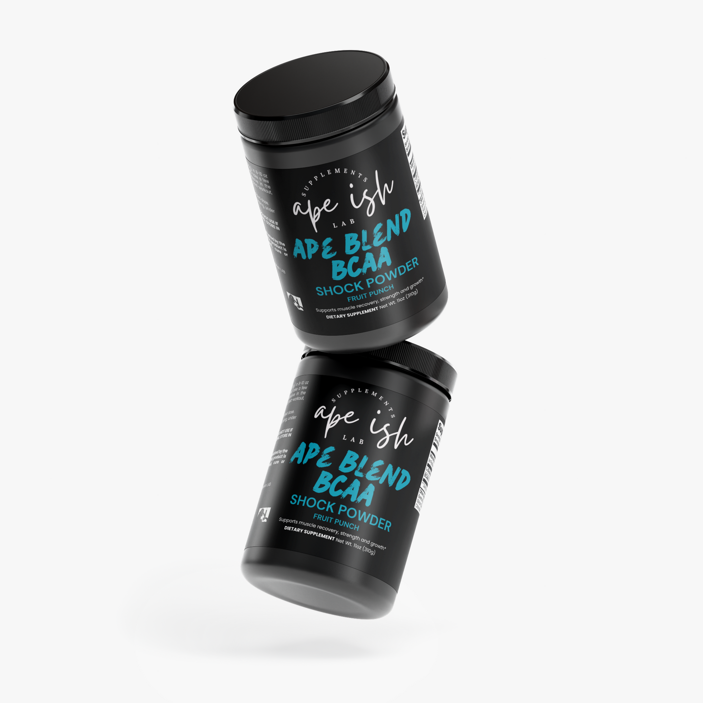 Apeish LAB Ape Blend BCAA Shock – 2:1:1 Amino Acids + Glutamine for Muscle Recovery & Performance – Fruit Punch Flavor – 292g