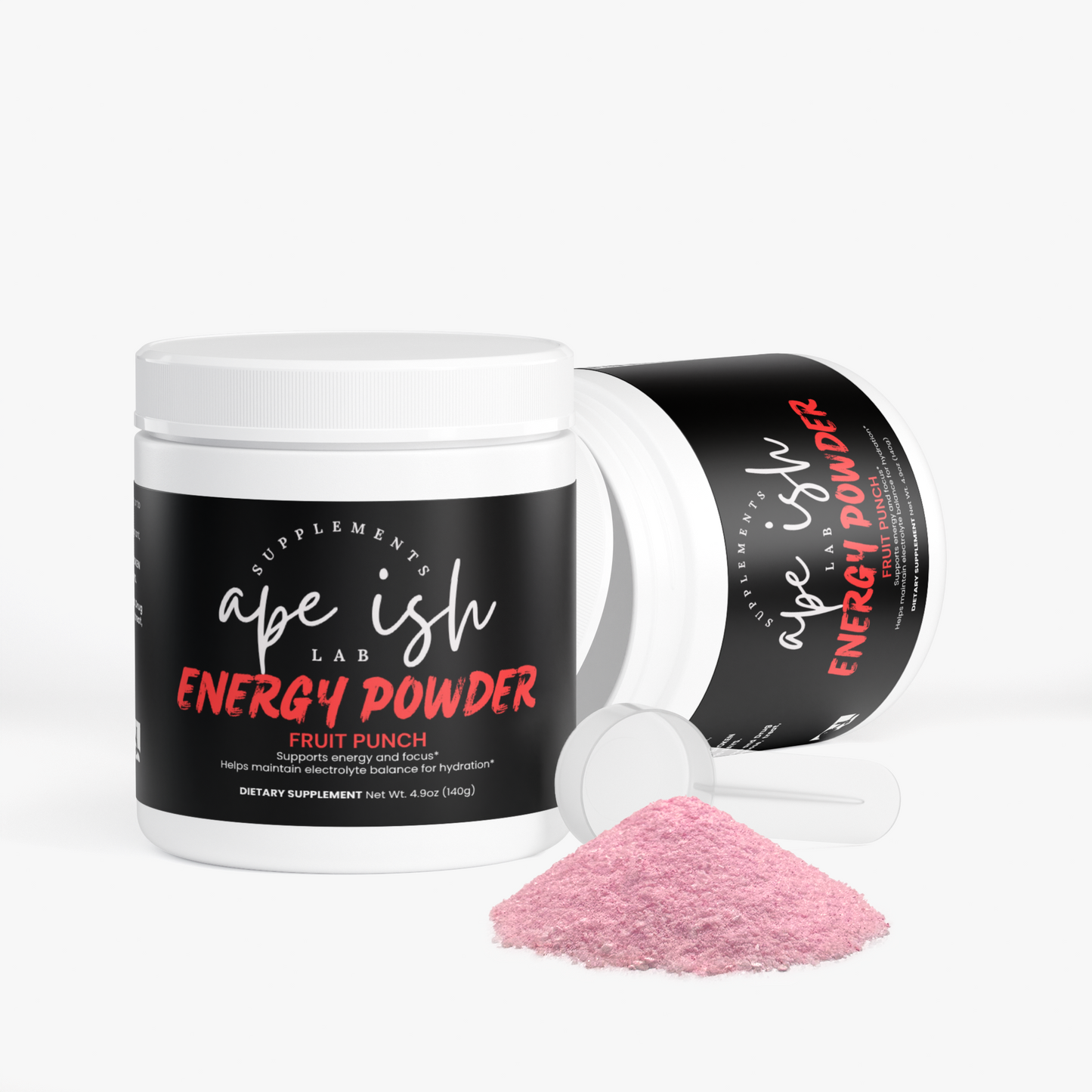 Apeish LAB Energy Powder – Energy, Focus & Endurance Support – Natural Caffeine, L-Theanine & Taurine – Fruit Punch – 3.52 oz