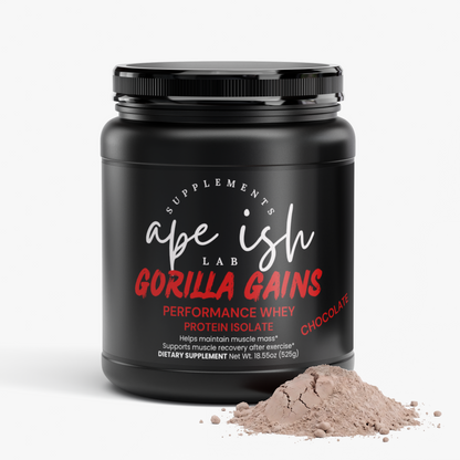 Apeish LAB Performance Whey Protein Blend – Muscle Growth &amp; Recovery Support – Whey Isolate, Whey Concentrate &amp; Fiber – Chocolate – 18.55 oz