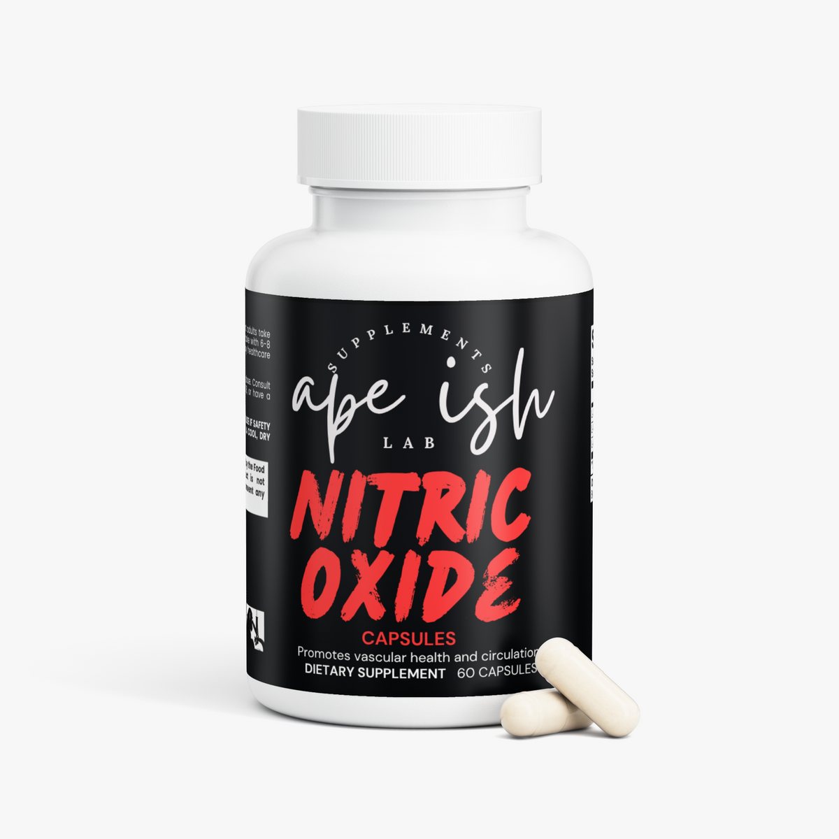 Apeish LAB Primal Nitric Oxide – L-Arginine & L-Citrulline Circulation and Workout Support – 60 Capsules