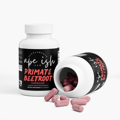 Apeish LAB Primate Beetroot – Nitric Oxide & Blood Flow Support – Endurance & Performance – 60 Capsules