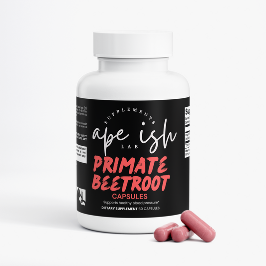 Apeish LAB Primate Beetroot – Nitric Oxide & Blood Flow Support – Endurance & Performance – 60 Capsules