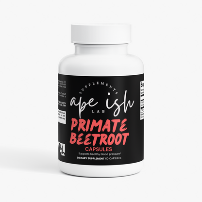 Apeish LAB Primate Beetroot – Nitric Oxide & Blood Flow Support – Endurance & Performance – 60 Capsules