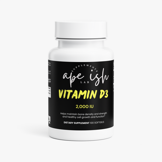 Apeish LAB Vitamin D3 2,000 IU – Bone, Immune & Muscle Support – Daily Wellness Supplement – 100 Softgels