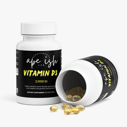 Apeish LAB Vitamin D3 2,000 IU – Bone, Immune & Muscle Support – Daily Wellness Supplement – 100 Softgels