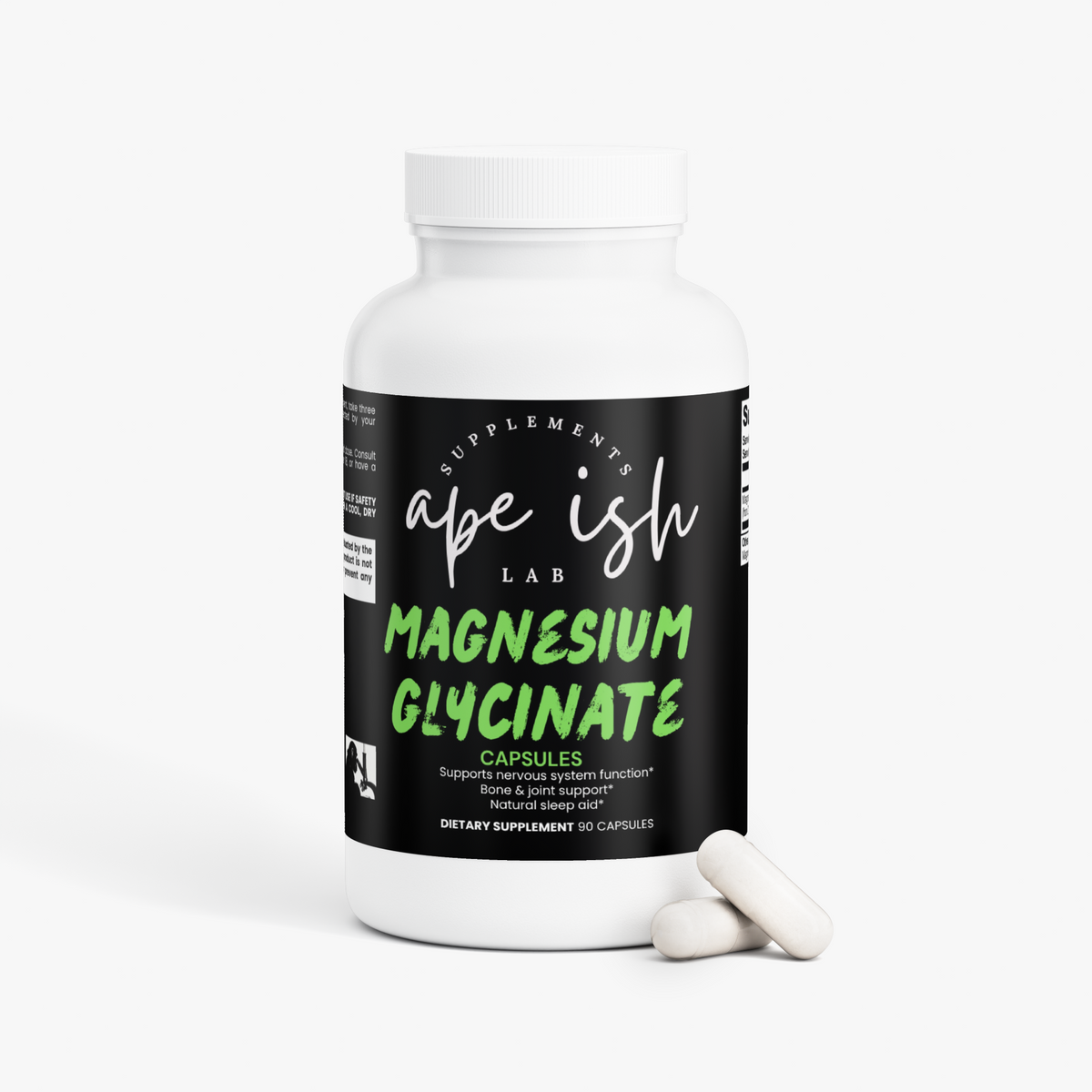 Apeish LAB Magnesium Glycinate – Sleep, Relaxation & Muscle Recovery Support – High Absorption Formula – 90 Capsules