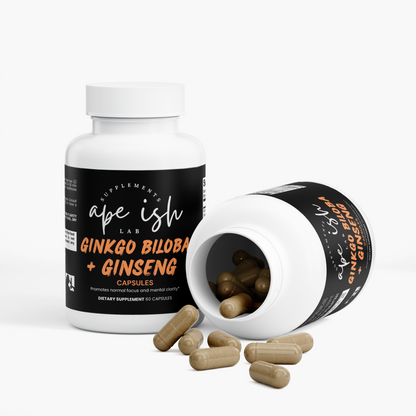 Apeish LAB Ginkgo Biloba + Ginseng – Brain Support, Focus & Natural Energy – 60 Capsules