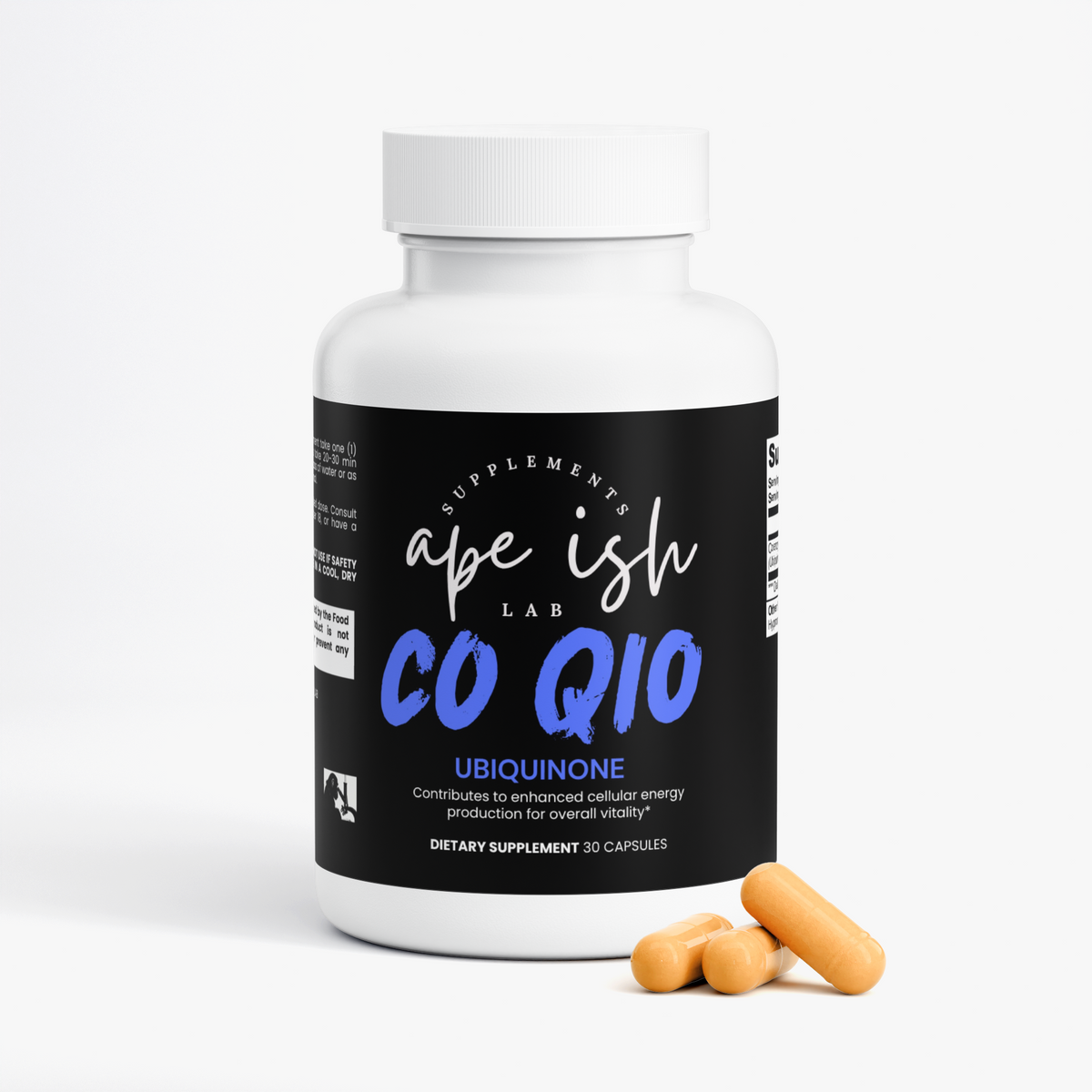 Apeish LAB CoQ10 Ubiquinone – Cellular Energy & Heart Health Support – Antioxidant Formula – 30 Capsules