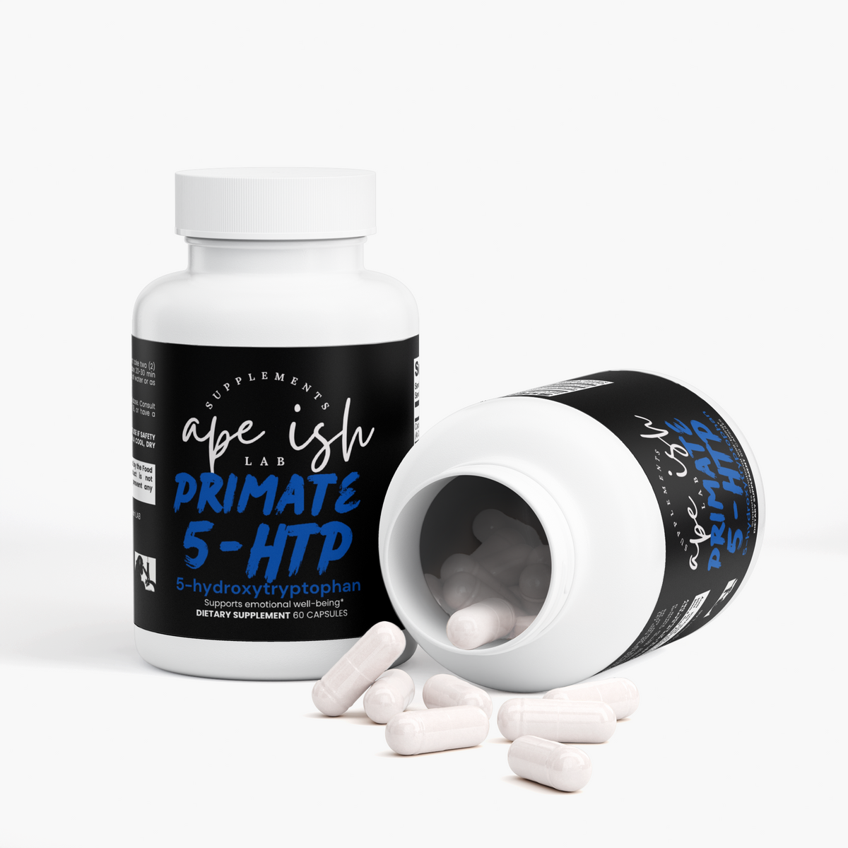 Apeish LAB Primate 5-HTP – Mood, Sleep & Relaxation Support – Serotonin Support Supplement – 60 Capsules