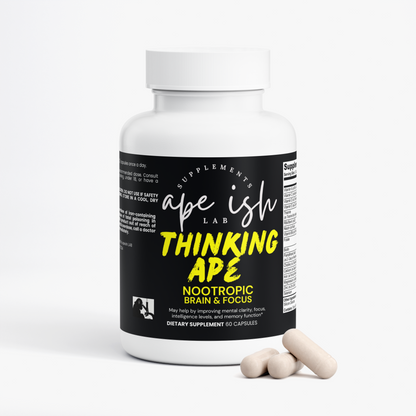 Apeish LAB Thinking Ape Nootropic – Brain, Focus & Mental Clarity Support – Cognitive Performance Formula – 60 Capsules
