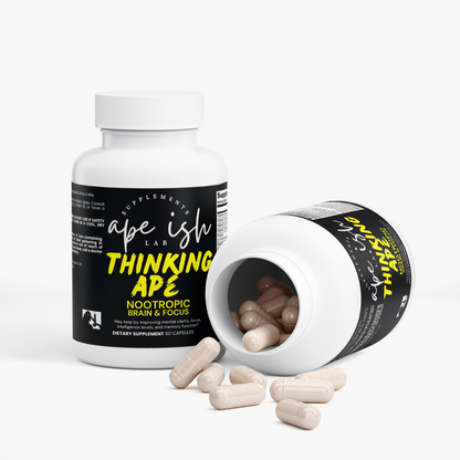 Apeish LAB Thinking Ape Nootropic – Brain, Focus & Mental Clarity Support – Cognitive Performance Formula – 60 Capsules