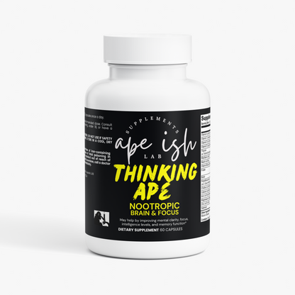 Apeish LAB Thinking Ape Nootropic – Brain, Focus & Mental Clarity Support – Cognitive Performance Formula – 60 Capsules