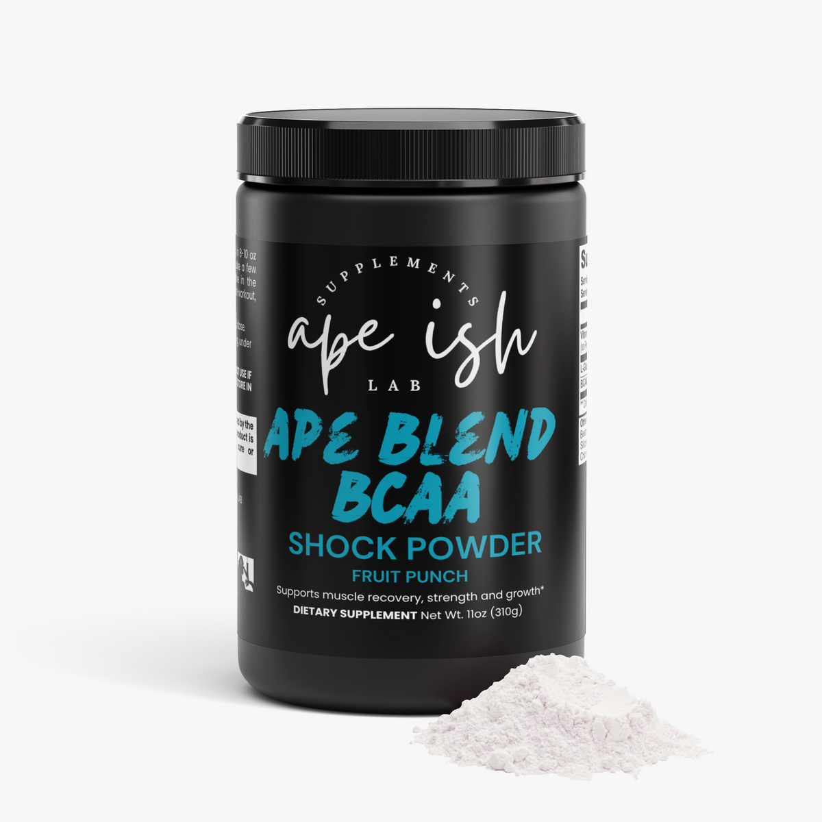 Apeish LAB Ape Blend BCAA Shock – 2:1:1 Amino Acids + Glutamine for Muscle Recovery & Performance – Fruit Punch Flavor – 292g