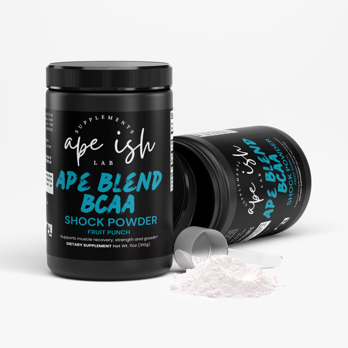 Apeish LAB Ape Blend BCAA Shock – 2:1:1 Amino Acids + Glutamine for Muscle Recovery & Performance – Fruit Punch Flavor – 292g