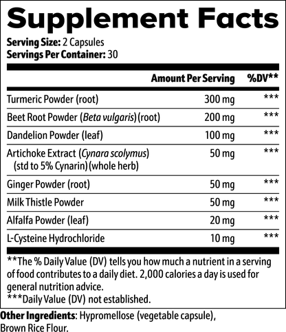 Apeish LAB Liver Support – Detox & Liver Health Formula – Milk Thistle, Turmeric & Beet Root – 60 Capsules