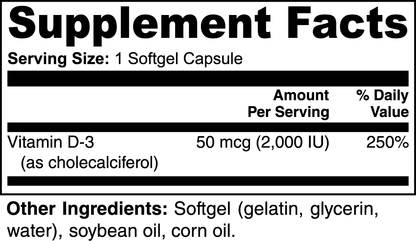 Vitamin D3 - 2,000 IU
