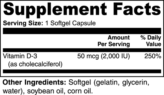 Vitamin D3 - 2,000 IU