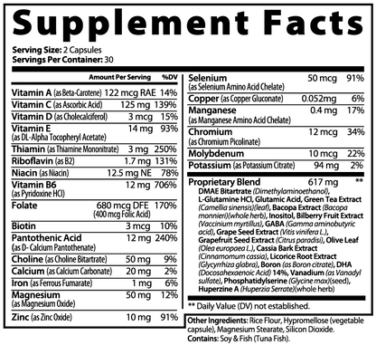 Apeish LAB Thinking Ape Nootropic – Brain, Focus & Mental Clarity Support – Cognitive Performance Formula – 60 Capsules