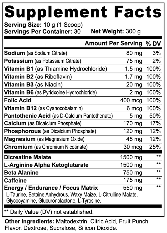Apeish LAB Baboon Boost Nitric Shock – Pre-Workout Powder for Energy, Strength & Focus – Nitric Oxide & Performance Formula – Fruit Punch – 300g