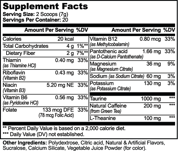Apeish LAB Energy Powder – Energy, Focus & Endurance Support – Natural Caffeine, L-Theanine & Taurine – Fruit Punch – 3.52 oz